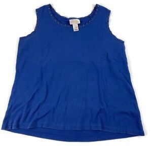 Studio Works Womens Tank Top Stones Blue 2X